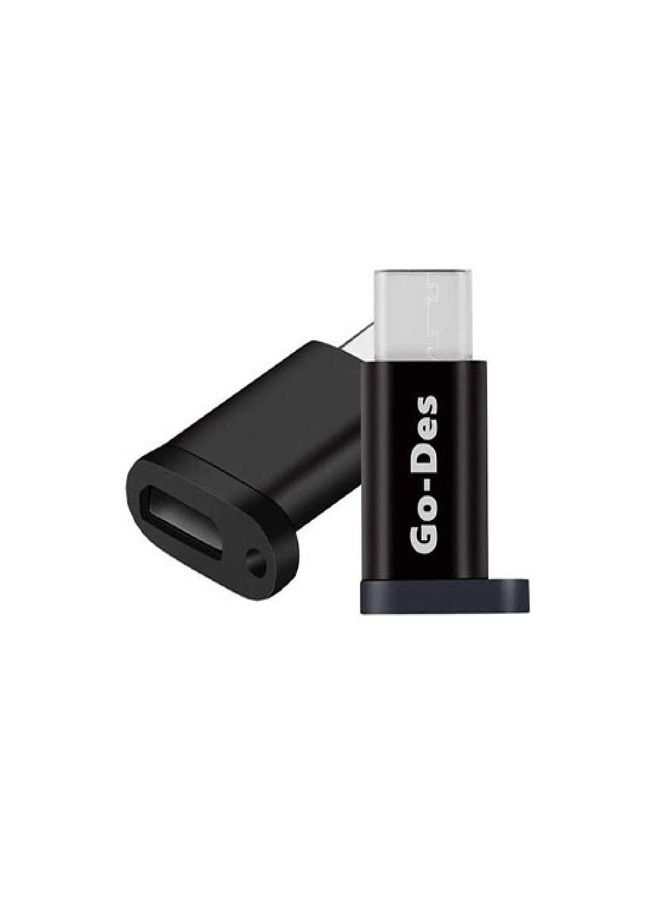 GO-DES محول من نوع C إلى مايكرو مع سلسلة مفاتيح من Go-Des GD-CT10 - أسود - Image 2