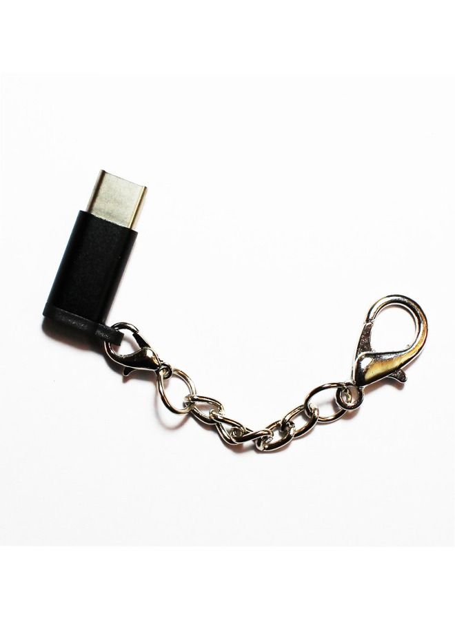 GO-DES محول من نوع C إلى مايكرو مع سلسلة مفاتيح من Go-Des GD-CT10 - أسود - Image 4