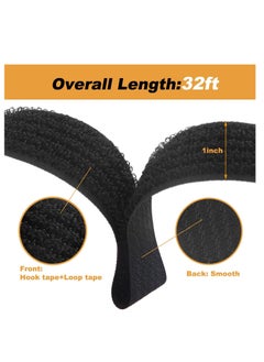 SYOSI Adjustable Cable Straps with 50 Buckles Free Cut Length Black Reusable Fastening Cable Ties Hook and Loop Securing Strap for Cable Tidy Wire Management Cord Organizer  - Image 5