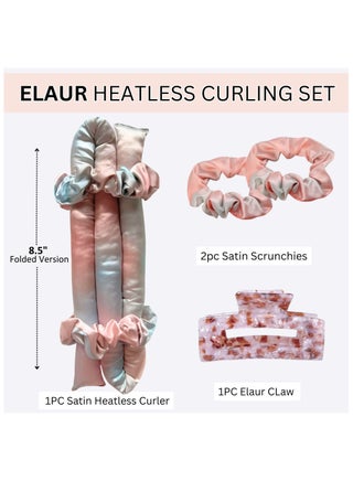 Elaur Satin Heatless Curling Set-Hair Rollers for Heatless Curls | Overnight Heatless Hair Curlers to Sleep in | Curling Rod Headband for Short & Long Hair | Hair Wrap Curler (Pearl) - view 2
