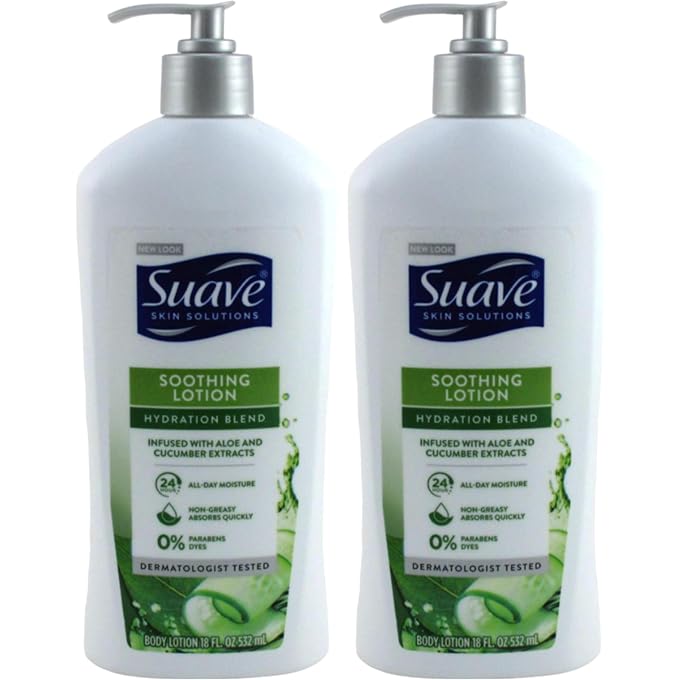 Suave Skin Lotion 18 Ounce Pump Soothing Aloe (532ml) (2 Pack) - Image 1