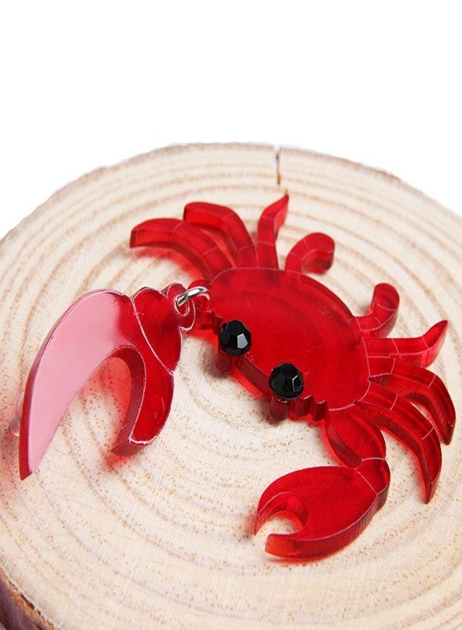 Wixine 1Pairs Fashion Red Crab Earring Acrylic Resin Drop Dangle Stud Earrings Jewelry Gift - Image 4