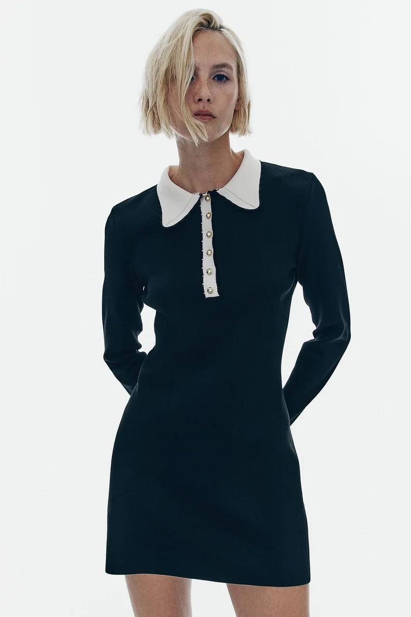 اتش اند ام Knitted Collared Dress