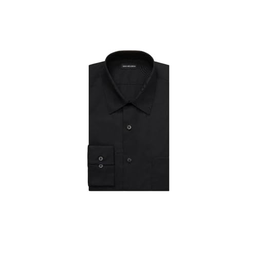 Van Heusen Men's Dress Shirt Fitted Poplin Solid, Black, 17" Neck 34"-35" Sleeve - Image 3