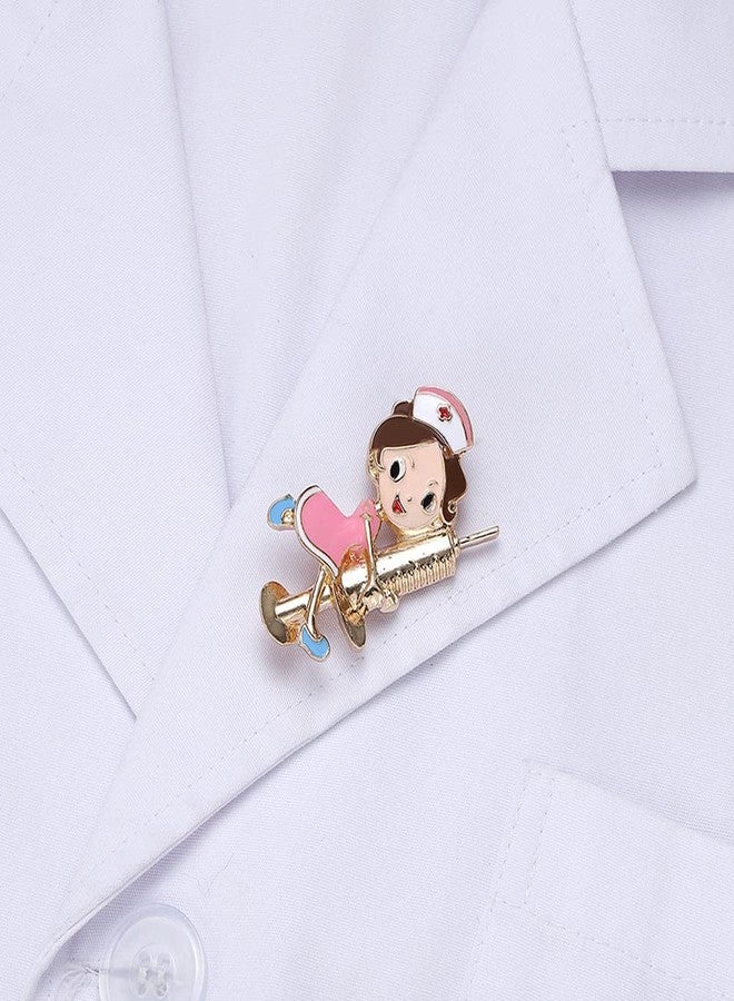 Hanreshe Medical Pins Nurse Pins Jewelry Medical Doctor Student Gift Lapel Brooch Badge Cute Enamel Nurse Shape Pin Women Gift - Image 3