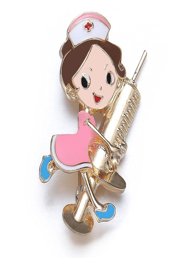 Hanreshe Medical Pins Nurse Pins Jewelry Medical Doctor Student Gift Lapel Brooch Badge Cute Enamel Nurse Shape Pin Women Gift - Image 1