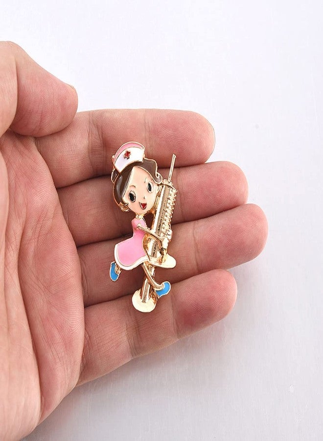 Hanreshe Medical Pins Nurse Pins Jewelry Medical Doctor Student Gift Lapel Brooch Badge Cute Enamel Nurse Shape Pin Women Gift - Image 2