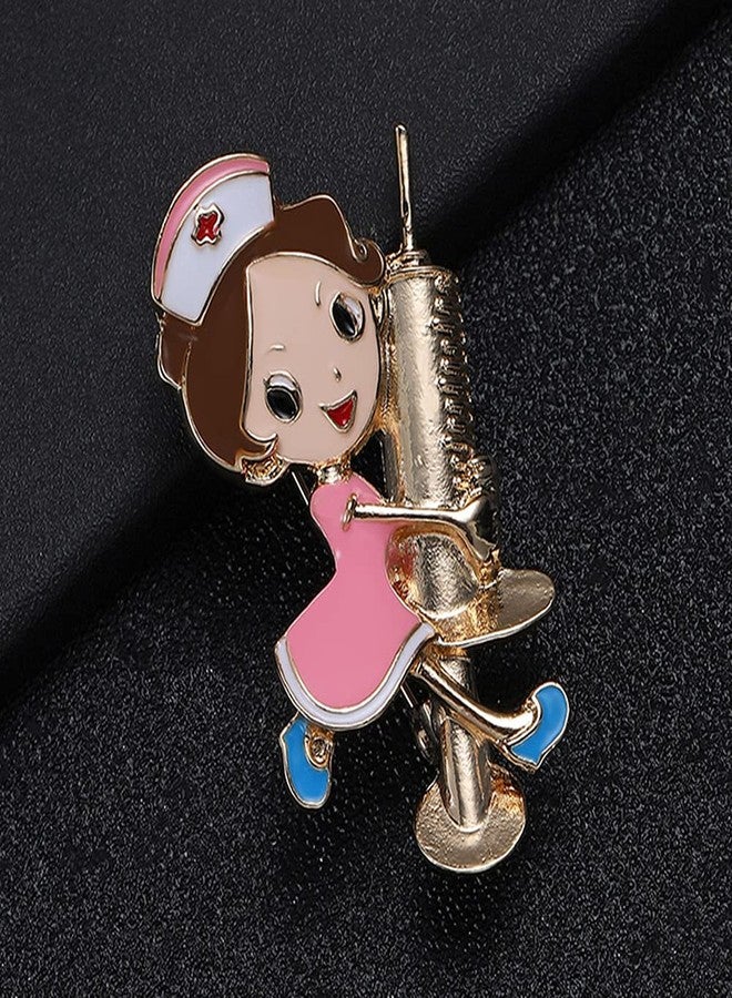 Hanreshe Medical Pins Nurse Pins Jewelry Medical Doctor Student Gift Lapel Brooch Badge Cute Enamel Nurse Shape Pin Women Gift - Image 4