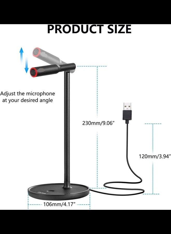 USB Microphone,Noise-Cancelling Condenser Computer Microphone Plug&Play for Live Streaming, Podcasting, Vocal Recording,Video Conference Compatible with Windows/Mac