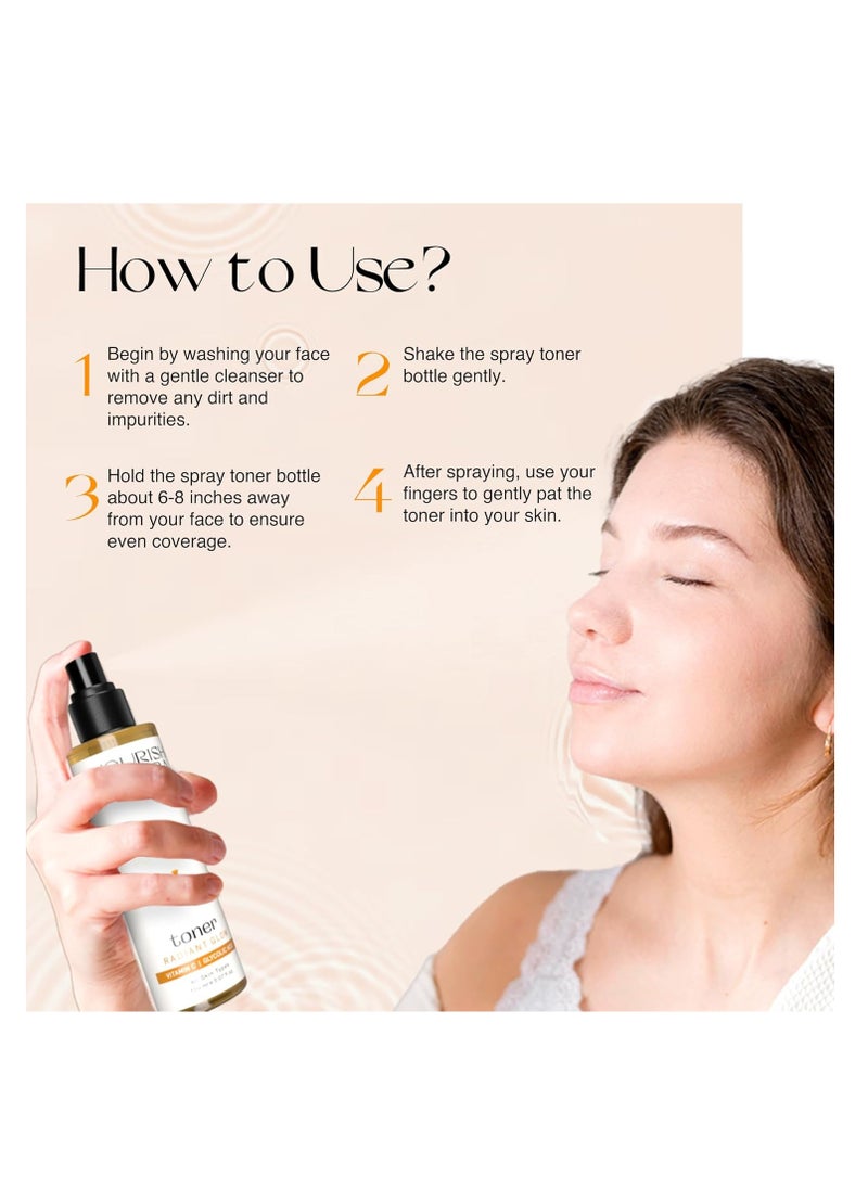 NOURISH MANTRA - Nourish Mantra Radiant Glow Toner/Face Toner Formulated with Vitamin C, Glycolic Acid, and Vitamin B5/ Glowing Skin & Pore Tightening Toner for Men & Women 150ml - Image 1