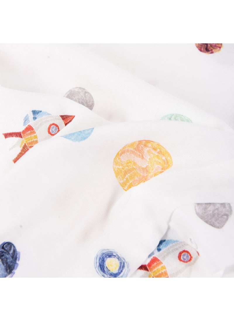 Casadora Baby Cotton Muslin Snap Stroller Cover - Space Planet  - Image 4