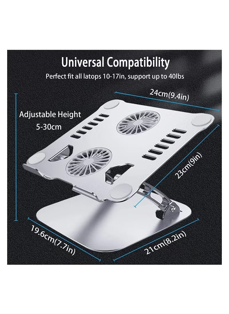 ELTRAZONE Laptop Cooling Fan with Adjustable Stand – Durable Metal Alloy Construction for Enhanced Heat Dissipation – Portable USB-Powered Cooler with Adjustable Height and Angle for Comfortable Ergonomic Laptop Use – Ideal for Gaming, Work, and Everyday Use - Image 3