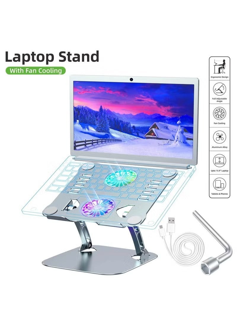 ELTRAZONE Laptop Cooling Fan with Adjustable Stand – Durable Metal Alloy Construction for Enhanced Heat Dissipation – Portable USB-Powered Cooler with Adjustable Height and Angle for Comfortable Ergonomic Laptop Use – Ideal for Gaming, Work, and Everyday Use - Image 2