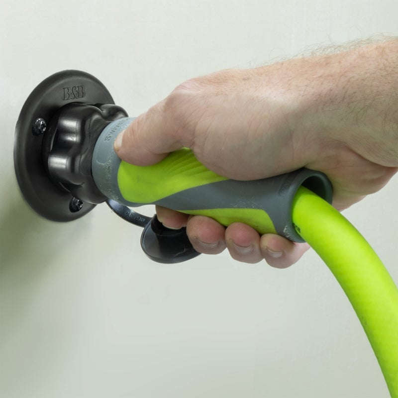 RecPro مدخل تعبئة مياه المدينة لسيارات RV | فلانج بلاستيكي مع صمام فحص | مخيم | مقطورة | بحرية (أسود) - Image 2