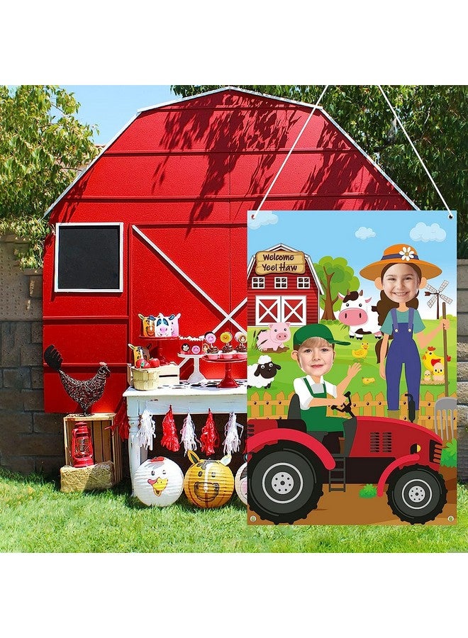 Haooryx Farm Animals Photo Door Banner Large Satin Fabric Photo Booth Props Backdrop Face In Hole Background Banner Decor Barnyard Animals Theme Birthday Party Decorations Supplies Party Game For Kids - Image 5
