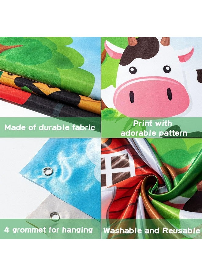 Haooryx Farm Animals Photo Door Banner Large Satin Fabric Photo Booth Props Backdrop Face In Hole Background Banner Decor Barnyard Animals Theme Birthday Party Decorations Supplies Party Game For Kids - Image 4