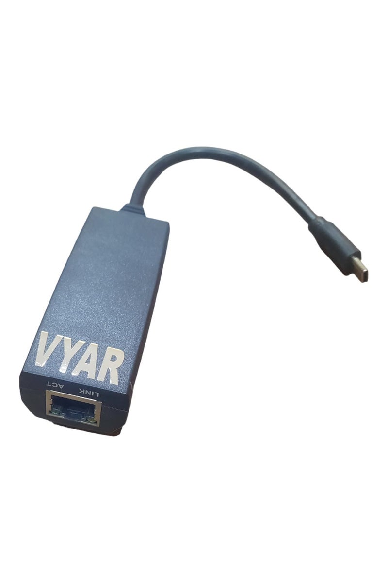 VYAR Type C to RJ45 Ethernet LAN Adapter, Up to 1000 Mbps, for Windows/Mac/Linux - Image 2