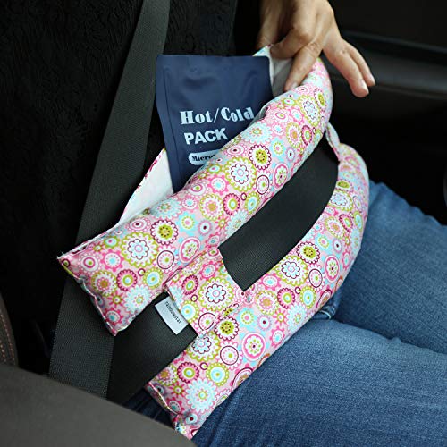 rainbowstar Hysterectomy Seatbelt Pillow with Pocket for Cervical Cancer Uterine fibroids Abdominal Surgery Abdomen Healing Protector Organ Transplants C-Section Recovery Car Seat Belt Pad (Sunflower) - Image 1