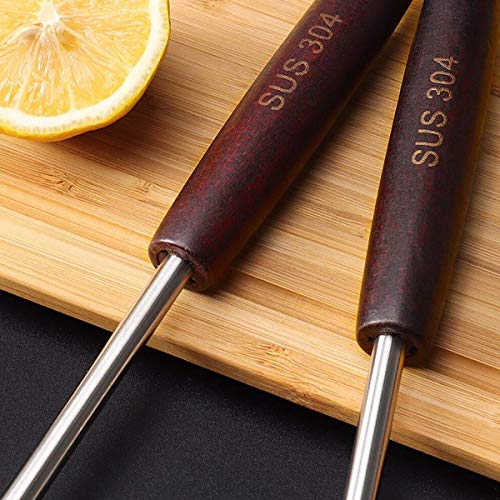 Mockery Hollow Out Colander Strainer Metal Perforated Ladle Skimmer Stainless Steel Thickening Mini Handle Kitchen Cooking Utensils for Hotpot, 11 Inch - Image 2