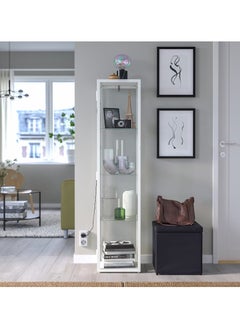 Generic Modern Version Storage Cabinet - Display Cabinet - Glass Door Cabinet - Shelving Unit White 35x32x151 cm  - Image 2