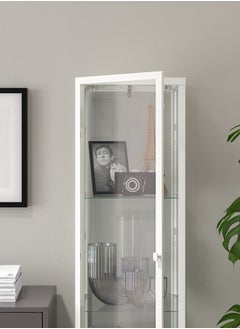 Generic Modern Version Storage Cabinet - Display Cabinet - Glass Door Cabinet - Shelving Unit White 35x32x151 cm  - Image 4