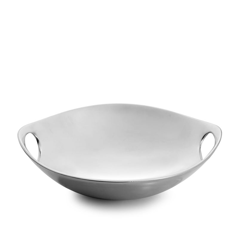 Nambe NambÃ© Handled 32 oz Alloy Bowl â€“ 10.5" Sculptural Serving Bowl with Dual Oval Handles, Rounded Arch Design for Heating & Chilling â€“ Decorative Tabletop Serveware for Home & Entertaining - Image 1