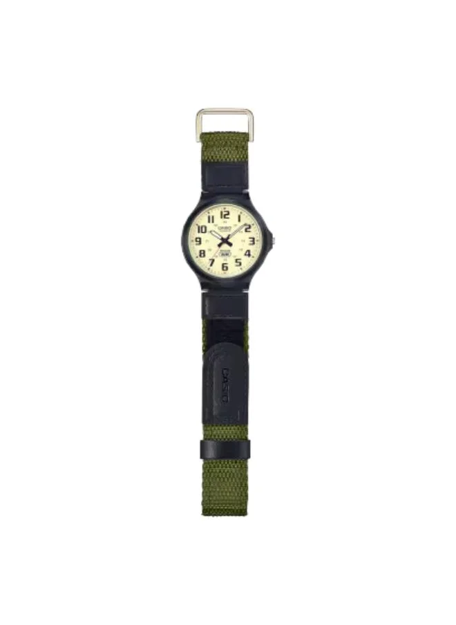 CASIO Men's Analog Display Watch With Black Cloth Strap - MW-240B-3BVDF