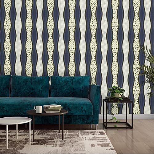 Asian Paints ezyCR8 Mixed Pattern Non-Adhesive Wallpaper for Home & Office, Easy Application, Water Resistant, Dust Proof, PVC Coated Interior Décor (53cm x 950cm)| (54 sq. ft. per roll) - Image 1