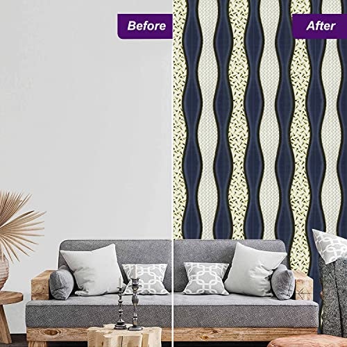 Asian Paints ezyCR8 Mixed Pattern Non-Adhesive Wallpaper for Home & Office, Easy Application, Water Resistant, Dust Proof, PVC Coated Interior Décor (53cm x 950cm)| (54 sq. ft. per roll) - Image 3