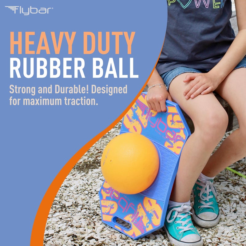 Flybar Pogo Trick Ball for Kids Trick Bounce Board for Boys and Girls Ages 6 Up to 160 lbs Includes Pump Easy to Carry Handle Durable Plastic Deck Indoor Outdoor Toy Pogo Jumper Blue Dawn 2 - Image 5