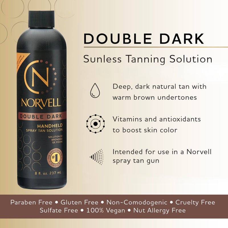 Norvell Premium Spray Tan Solution Double Dark 8 fl oz â€“ Professional Sunless Tanning Formula for Deep Rich Bronze Glow, Streak Free, Fast Drying, Long Lasting Color - Image 2