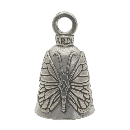 Guardian Bell Butterfly Good Luck Bell w/Keyring & Black Velvet Gift Bag | Motorcycle Bell | Lead-Free Pewter | Good Luck Gift to Friends & Family | Bike Bell | Made in USA - Image 1