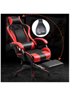 Gogoya Gaming Chair, Adjustable Computer Chair, Computer Office, Pu Leather, High Backrest, Lumbar Support, Comfortable Armrests, Headrest With Footrest,Red  - Image 3