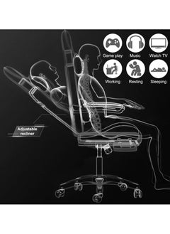 Gogoya Gaming Chair, Adjustable Computer Chair, Computer Office, Pu Leather, High Backrest, Lumbar Support, Comfortable Armrests, Headrest With Footrest,Red  - Image 4