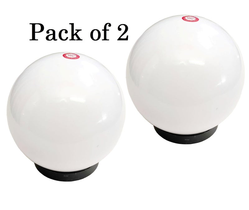 Lyse Decor Polycarbonate Doom/Ball Shape Gate Light/Gate Lamp for Outdoor/Garden Light/Home Entrance Light (Milky 8 inch Size, Pack of 2) - Image 5