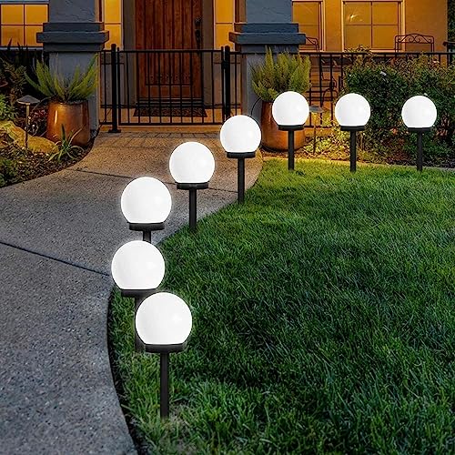 Lyse Decor Polycarbonate Doom/Ball Shape Gate Light/Gate Lamp for Outdoor/Garden Light/Home Entrance Light (Milky 8 inch Size, Pack of 2) - Image 4