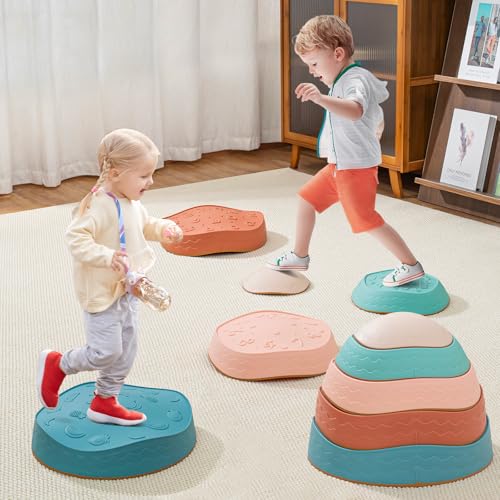 Fanboxk Stepping Stones for KidsNonSlip Toddler Sensory Stepping Stones for Promoting Toddler Balance Coordination SkillsObstacle Courses Sensory Toys Outdoor or Indoor Play for Kids Age 38 - Image 1