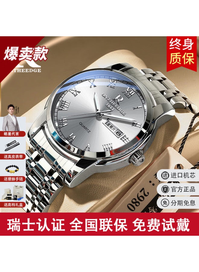 Ontheedge Men's Watch, Business Style, Luminous, Water-resistant, High-end Chinese Brand, Swiss Certified, Birthday Gift For Boyfriend - Image 1