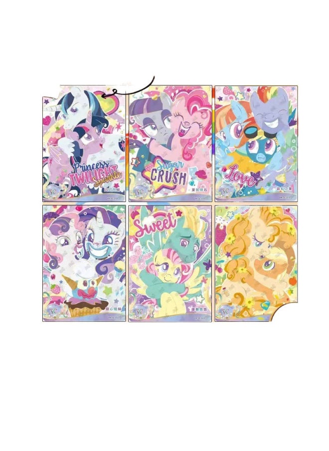 null - Pony Fun Shadow Bag Two-shot Black Back High Color Value Huiyue Single Card Single Sale Card Full Set Wholesale-Color:My Little Pony Three-bomb Sc Color Back Card [full Set Of 6] - Image 1