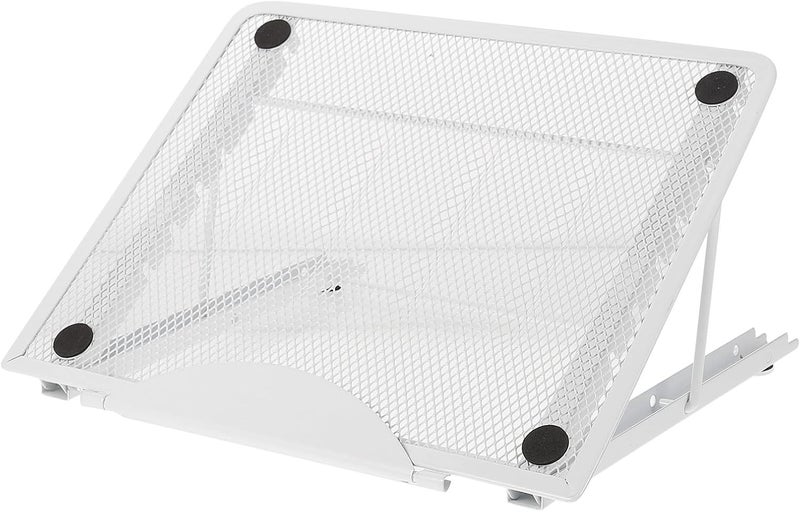 Adjustable Metal Folding Laptop Stand with Cooling Ventilation Portable Computer and Tablet Holder for Desk Use, White, 1pcs - Image 1