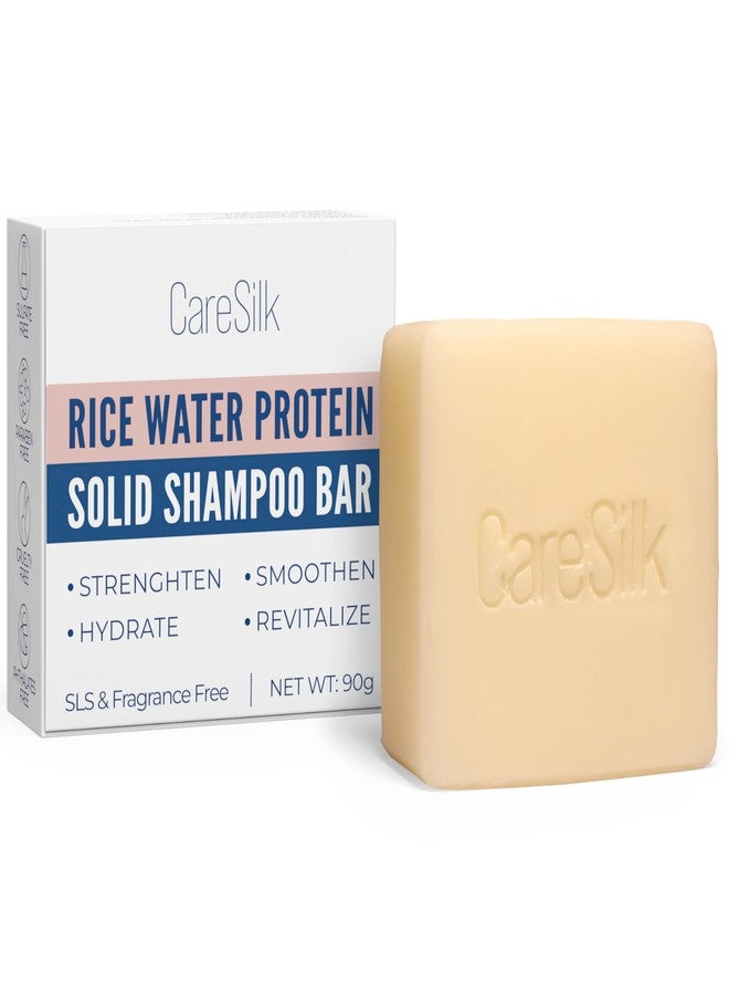 CARESILK Rice Water Shampoo Bar for Hair Growth - Natural Fermented Solid Clarifying Protein - Vegan Organic Soap with Coconut, Argan Oils, Bamboo Extract - Image 1