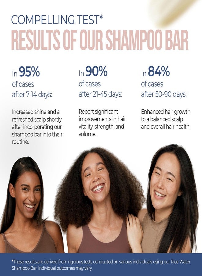 CARESILK Rice Water Shampoo Bar for Hair Growth - Natural Fermented Solid Clarifying Protein - Vegan Organic Soap with Coconut, Argan Oils, Bamboo Extract - Image 4