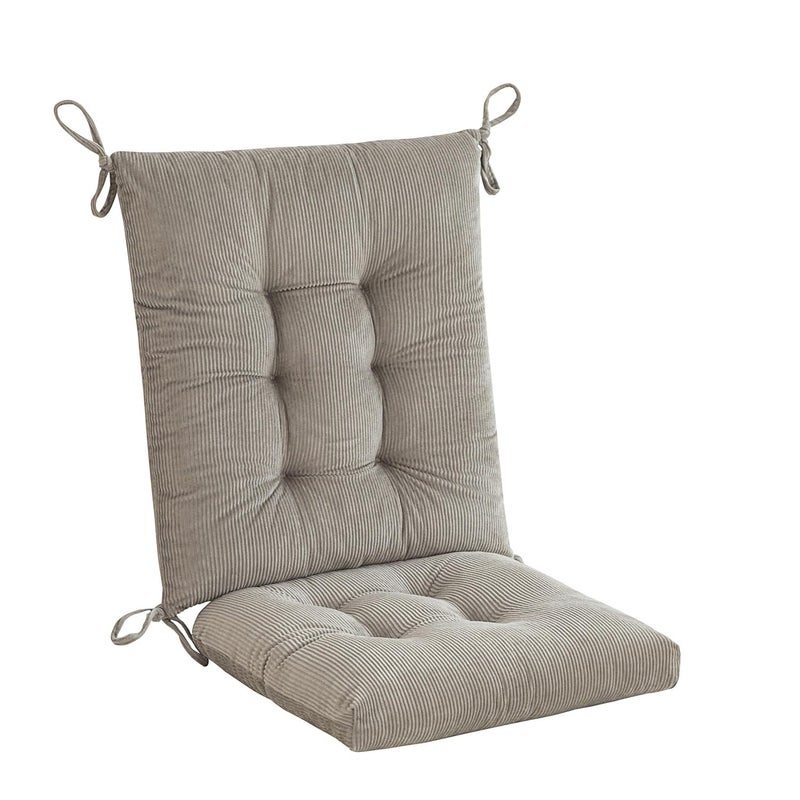 Makimoo Outdoor Patio Cushion, Rocking Chair Cushion, Tufted Pads, Set of Upper and Lower with Ties Pack of 2 (2 Sets) - Back 20"Ã—17", Seat 17"Ã—17" (Grey) - Image 3