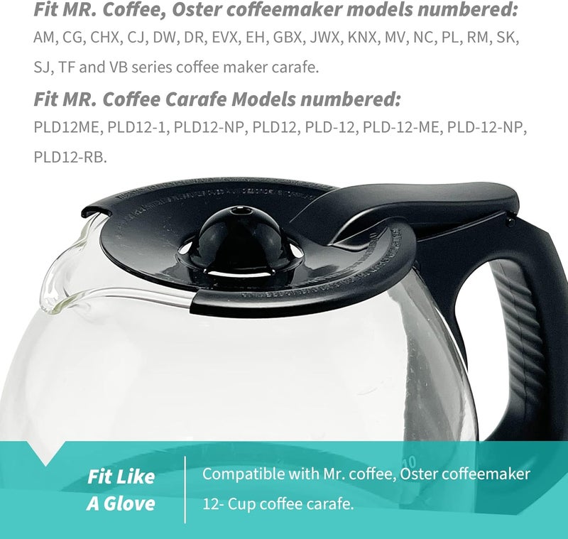 Sendextra 2-PACK Replacement Carafe Lid For Mr. Coffee 12 Cup Glass Coffee Carafe Pot, Part# 112435001000 - Image 5
