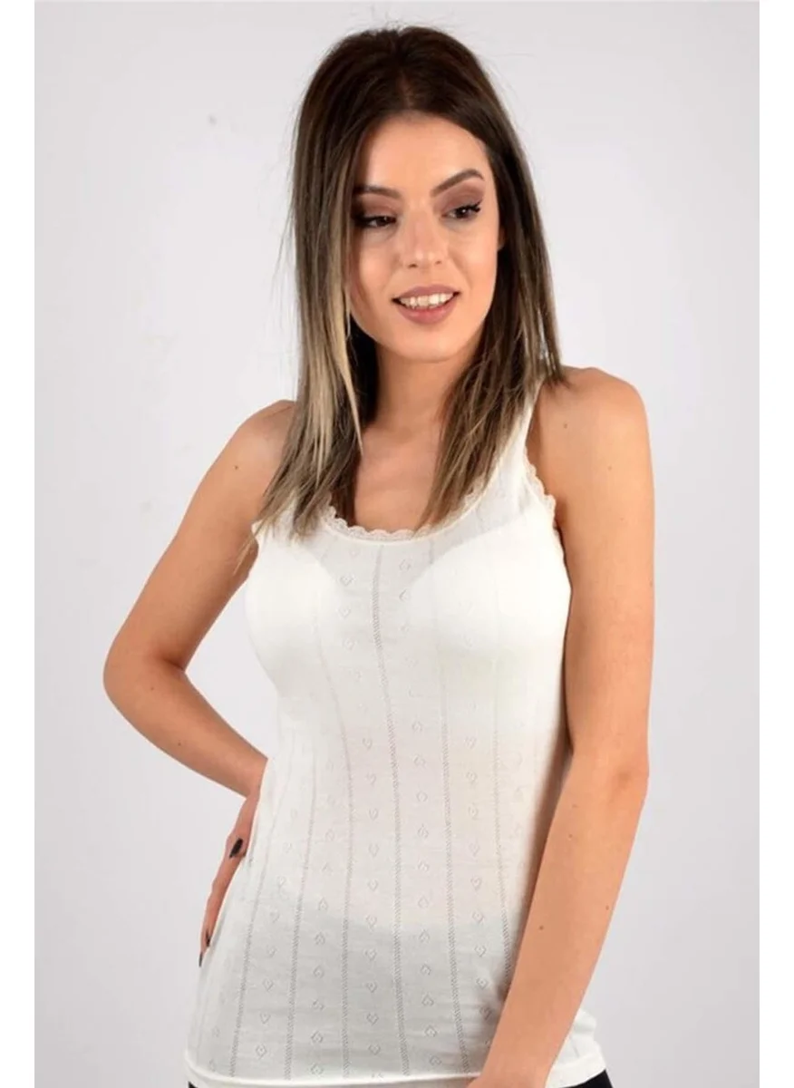 Tutku Passion Women Jacquard Wide Strap Undershirt 3 Pieces - 0201