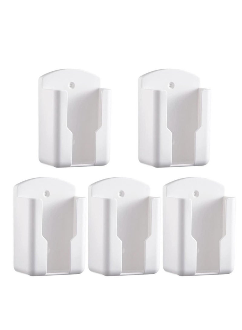Captaintech Wall Mount Remote Control Holder, 5 Pcs TV Air Conditioner Remote Control Holder, Wall Mount Storage Box Organizer, for Home Nightstand Office Desk School Supply Storage (White) - Image 1