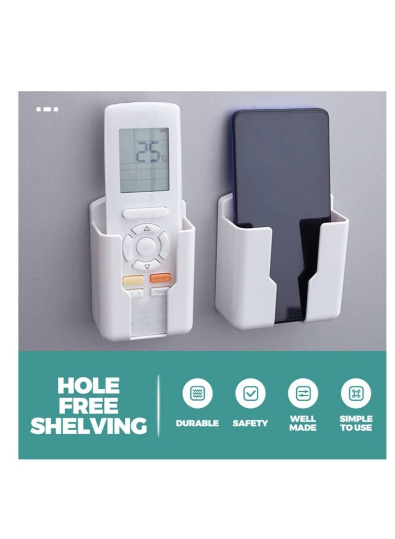 Captaintech Wall Mount Remote Control Holder, 5 Pcs TV Air Conditioner Remote Control Holder, Wall Mount Storage Box Organizer, for Home Nightstand Office Desk School Supply Storage (White) - Image 3