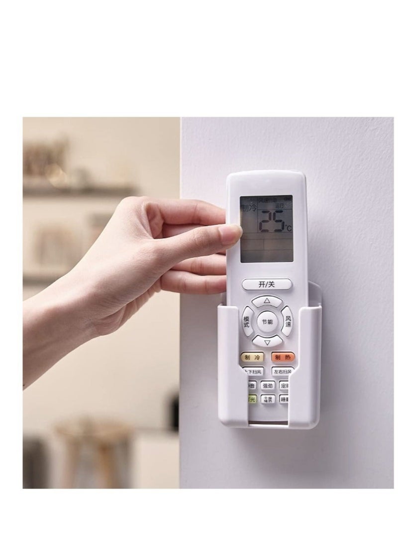 Captaintech Wall Mount Remote Control Holder, 5 Pcs TV Air Conditioner Remote Control Holder, Wall Mount Storage Box Organizer, for Home Nightstand Office Desk School Supply Storage (White) - Image 4