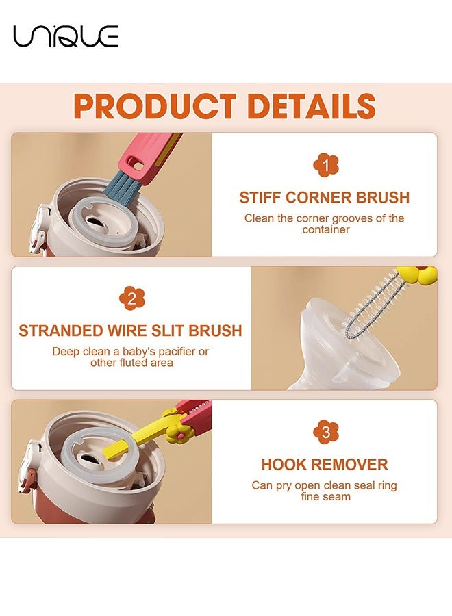 Unique 3 in 1 Cup Lid Gap Cleaning Brush, 3 Pack Multifunctional Insulation Bottle Cleaning Tools for Bottle Gap Tight Spaces Cup, Cleaning Baby Bottles, Sport Water Bottle, Home Kitchen Cleaning Tool  - Image 5