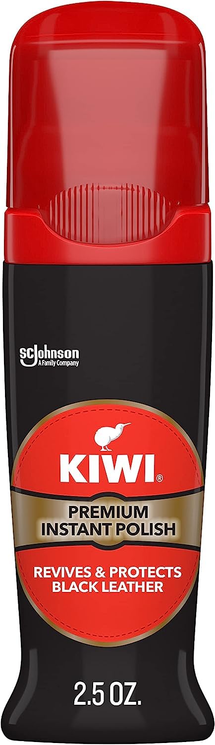 Kiwi Instant Shine Protect Liquid Shoe Polish Black 1 Bottle with Sponge Applicator 25 oz Pack of 1 - Image 3